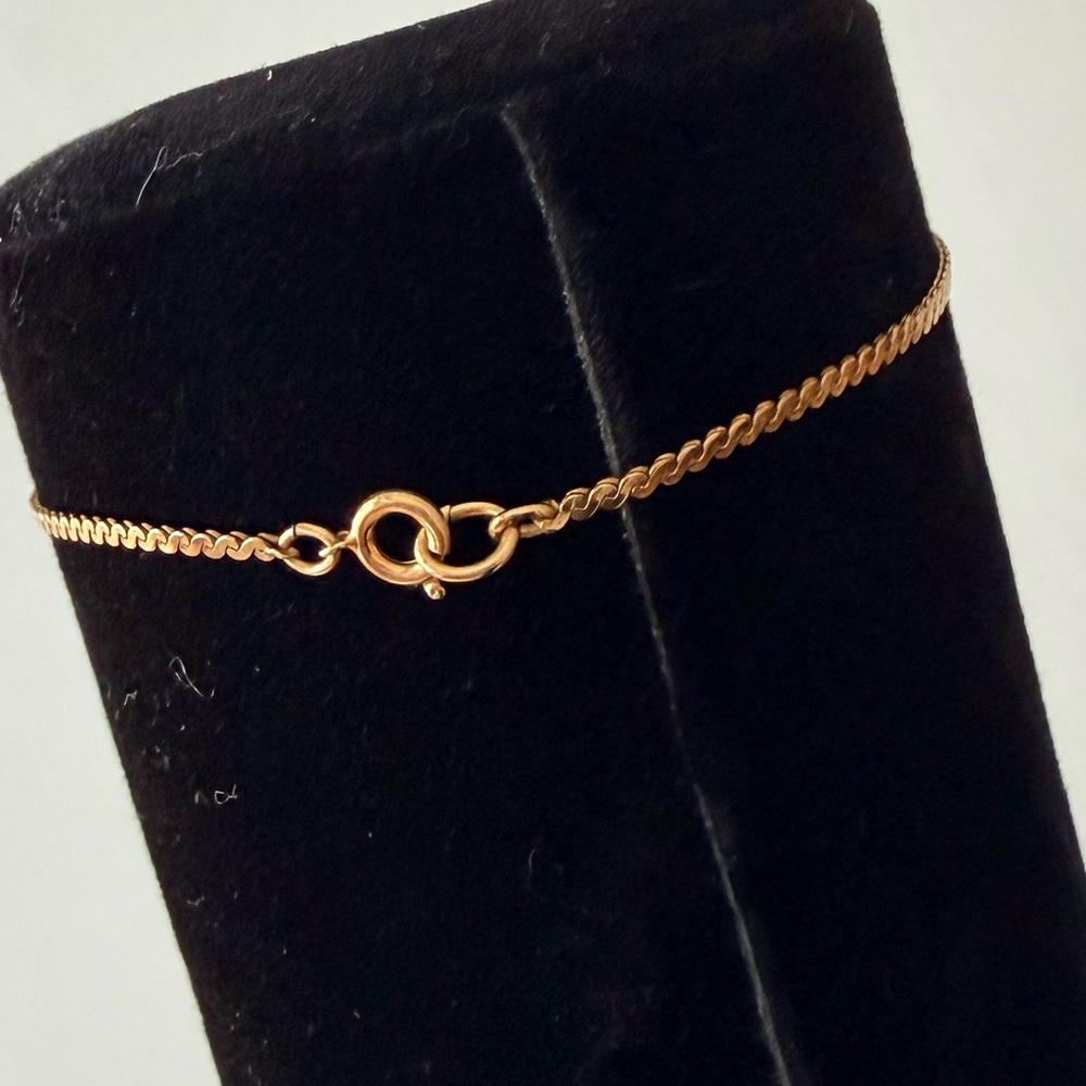 Vintage 14KT Gold Silver and Diamond Heart Bracelet, 6 1/2" - Picture 10 of 16
